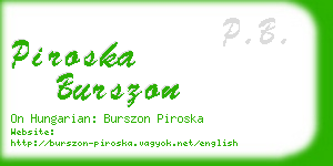 piroska burszon business card